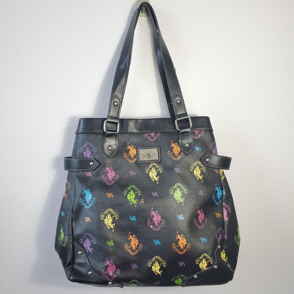US Polo Assn Black Logo Purse Shoulder Bag MultiColored